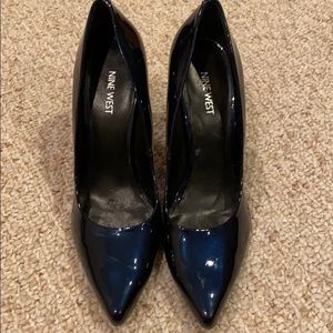 Blue Patent Leather Heels